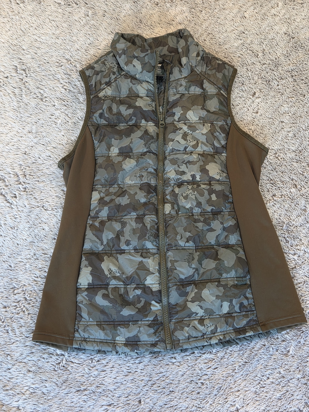 Avia Women's Camouflage Quilted Puffer Vest Camouflage Quilted Puffer Vest Brown